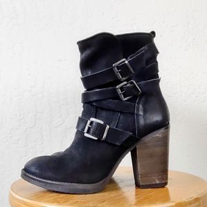 Steve Madden Yale suede leather strap belted boho boots